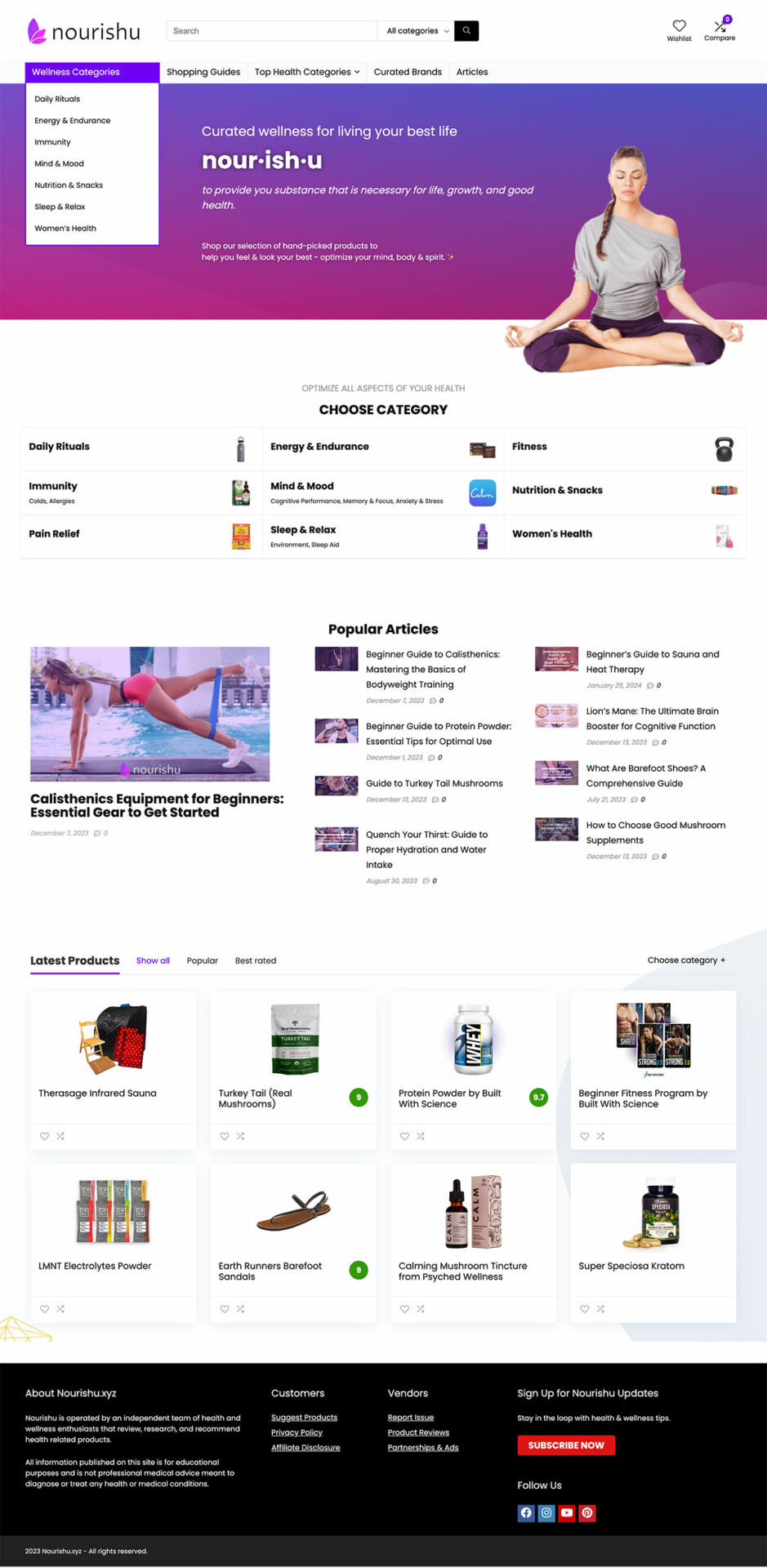 Nourishu Homepage